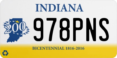 IN license plate 978PNS