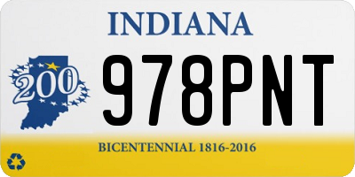 IN license plate 978PNT