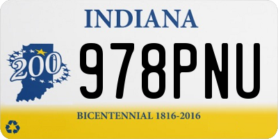 IN license plate 978PNU