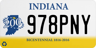 IN license plate 978PNY