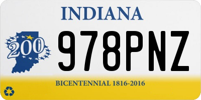 IN license plate 978PNZ