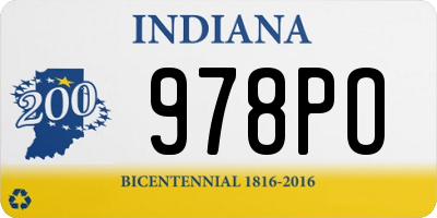 IN license plate 978PO