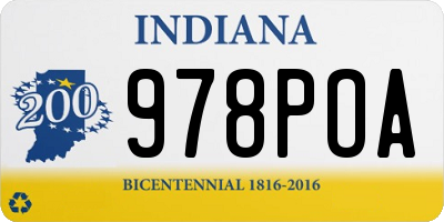 IN license plate 978POA