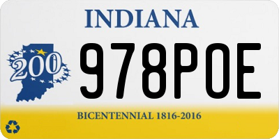 IN license plate 978POE