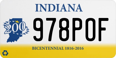 IN license plate 978POF