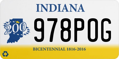 IN license plate 978POG
