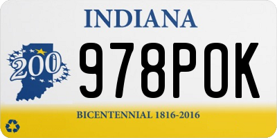 IN license plate 978POK