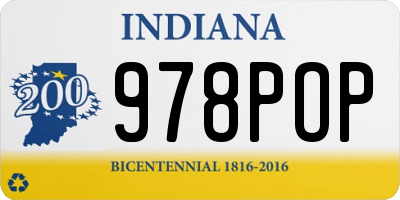 IN license plate 978POP