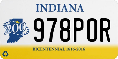 IN license plate 978POR
