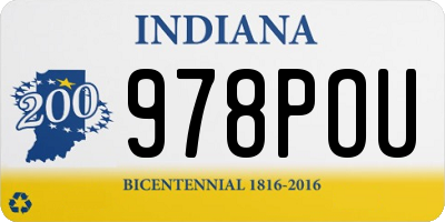IN license plate 978POU