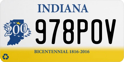 IN license plate 978POV