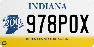 IN license plate 978POX