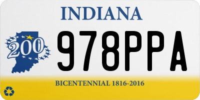 IN license plate 978PPA