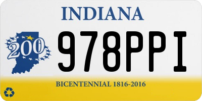 IN license plate 978PPI