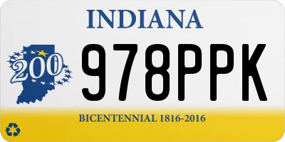IN license plate 978PPK