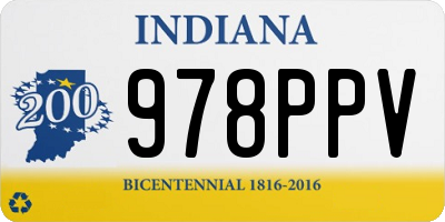 IN license plate 978PPV