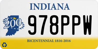 IN license plate 978PPW