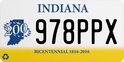 IN license plate 978PPX