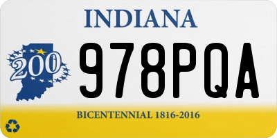 IN license plate 978PQA