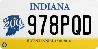 IN license plate 978PQD
