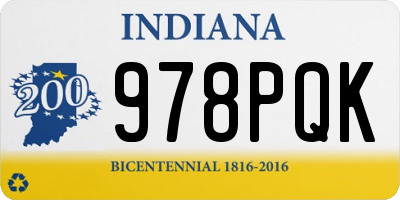 IN license plate 978PQK