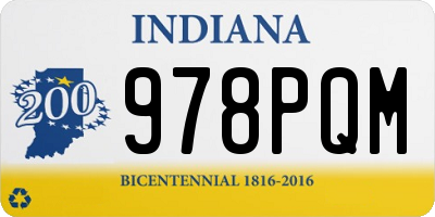 IN license plate 978PQM