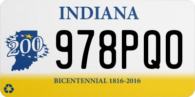 IN license plate 978PQO
