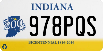 IN license plate 978PQS