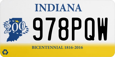 IN license plate 978PQW