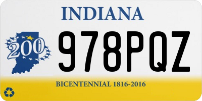 IN license plate 978PQZ