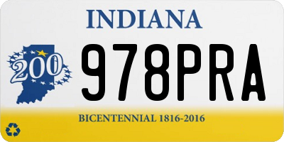 IN license plate 978PRA