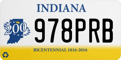 IN license plate 978PRB