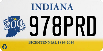 IN license plate 978PRD