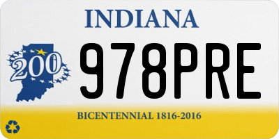 IN license plate 978PRE