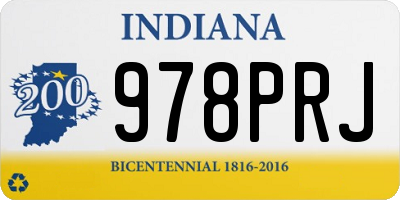 IN license plate 978PRJ