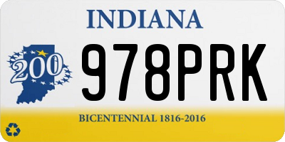 IN license plate 978PRK