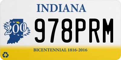 IN license plate 978PRM