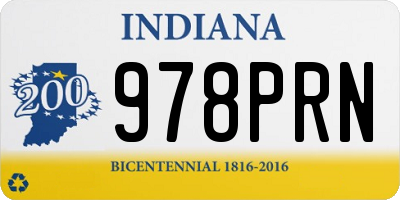 IN license plate 978PRN