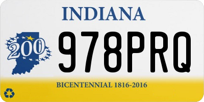 IN license plate 978PRQ