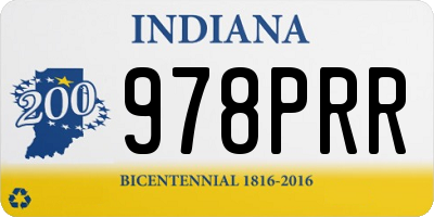 IN license plate 978PRR