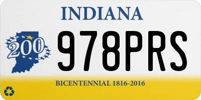 IN license plate 978PRS