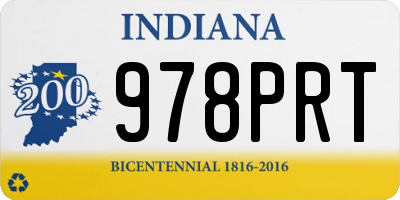 IN license plate 978PRT