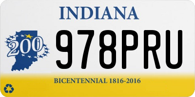 IN license plate 978PRU