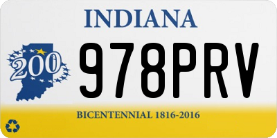 IN license plate 978PRV