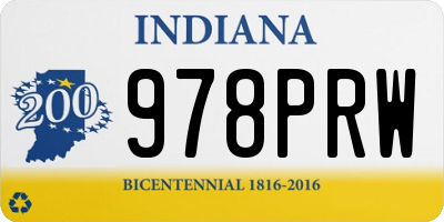 IN license plate 978PRW