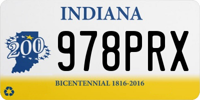 IN license plate 978PRX