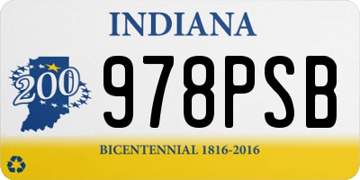 IN license plate 978PSB