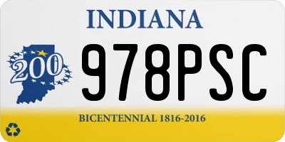 IN license plate 978PSC
