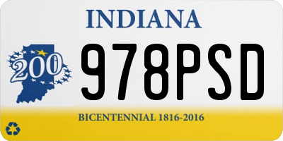 IN license plate 978PSD