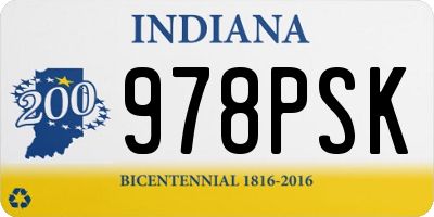 IN license plate 978PSK